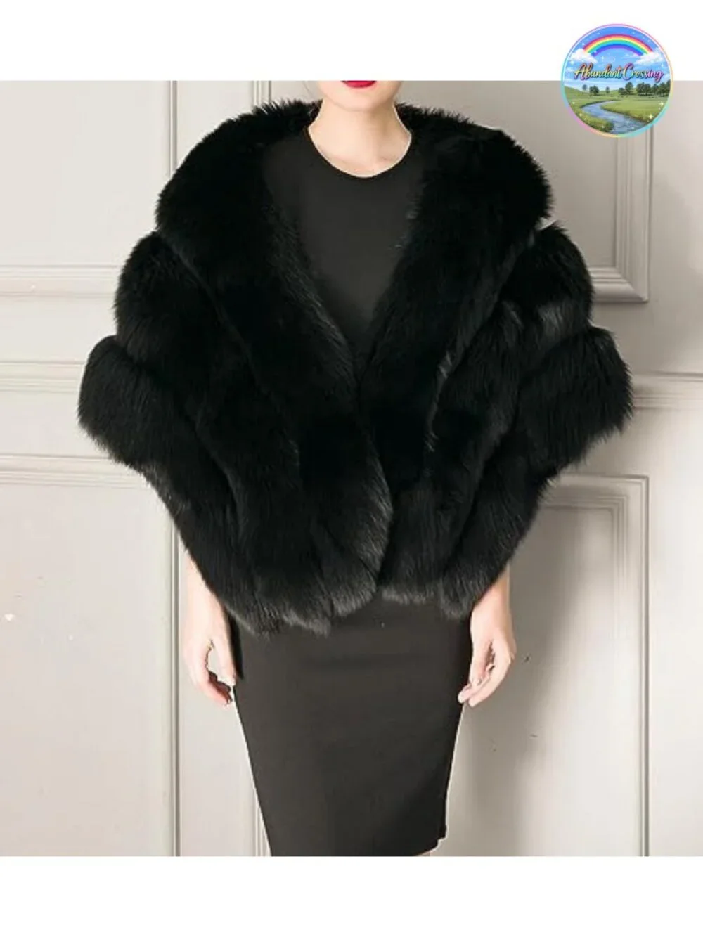 Luxury Faux Fur Shawl Cloak Cape Winter Wrap Party Bridal